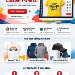 Custom T-Shirt Printing E-Commerce Platform | Web-to-Print Solution